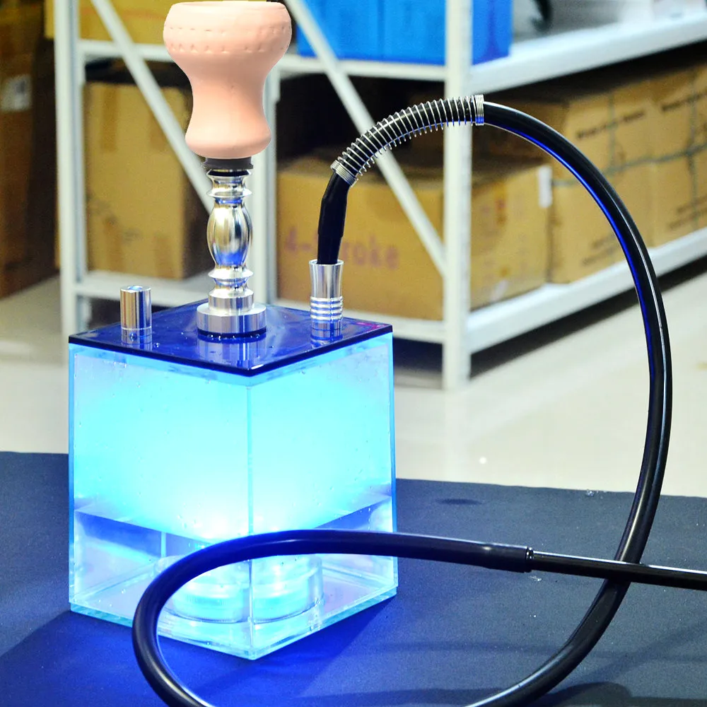 

DEJAYA Acrylic Cloud Hookah Shisha Pipe Set Travel Chicha Nargile with Narguile Hose Ceramic Bowl Charcoal Tongs Accessories