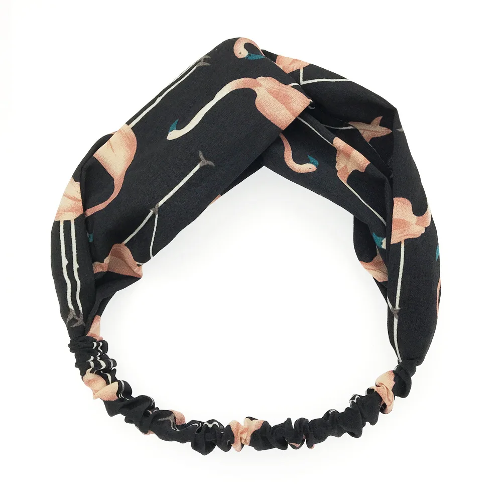 Женская эластичная чалма повязка на голову для волос в полоску с бантом и