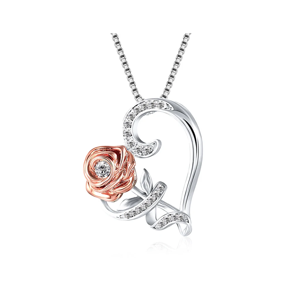 

Fashion Jewelry Collier Rose Jewelry Accessories Statement Pendant Necklace Women'S Beauty Beast Jewelry Lovers Gifts