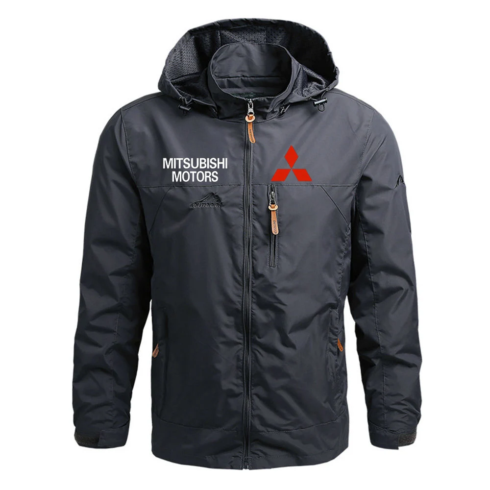 

Новинка 2021 от MITSUBISHI MOTORS, Стильные Классические мужские теплые свитшоты на молнии с капюшоном и принтом на заказ, мужской кардиган