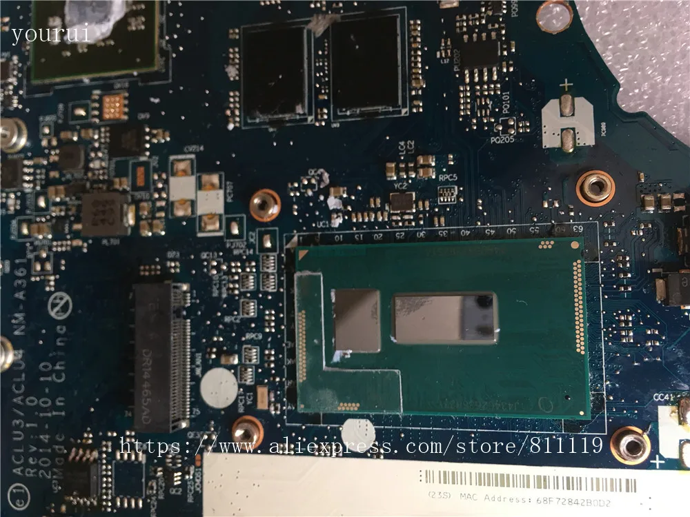 

Yourui Lenovo G40-80 Laptopmotherboard ACLU3/ACLU4 NM-A361 i5-5200u