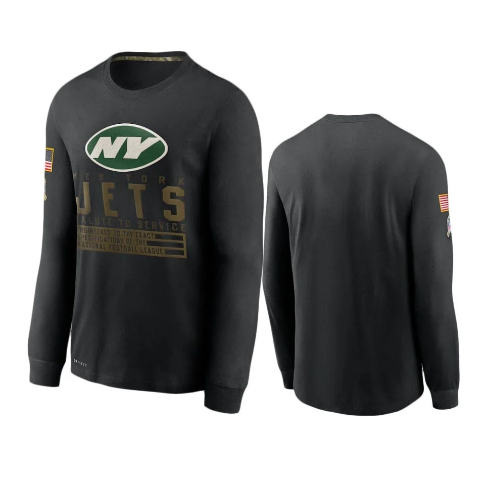 

New York Men Black Jets Salute to Service Sideline Performance Long Sleeve T-Shirt - S-4XL