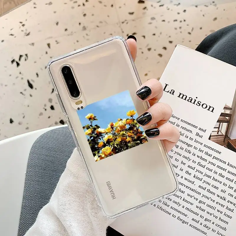 

flower Phone Cases Transparent for Samsung A71 S9 10 20 HUAWEI p30 40 honor 10i 8x xiaomi note 8 Pro 10t 11