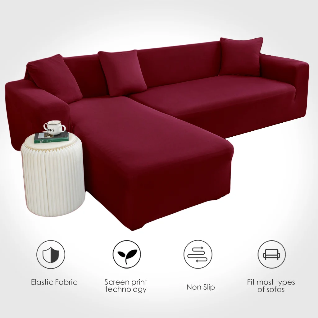 

Sofa Cover Spandex Solid Color Elastic Corner Sofa Need Sofa Cover Living Room