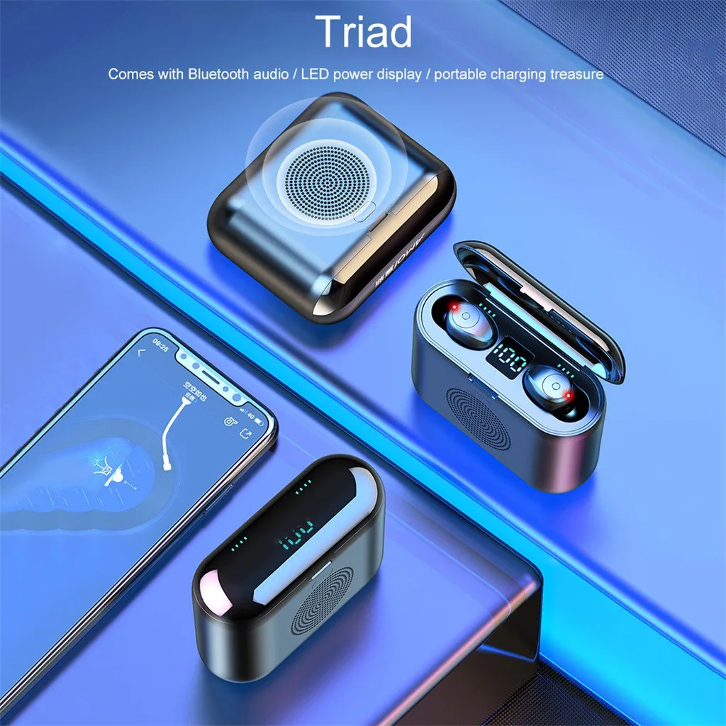 50 # Twins Touch Bluetooth 5 0 наушники Спортивная стерео Беспроводная гарнитура 6D динамик
