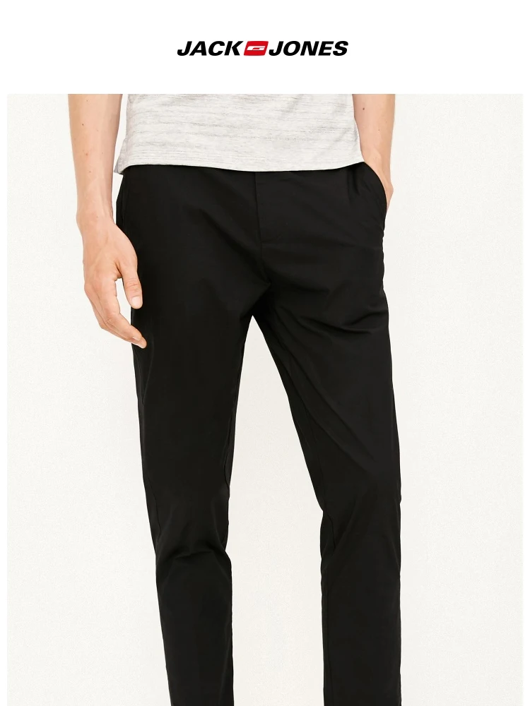 JackJones мужские Смарт повседневные лайкра ткань slim fit бизнес чистый цвет брюки мужские 218314501