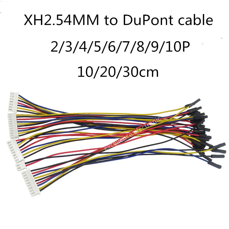

5PCS XH2.54 To Dupont Line Cable 1P Female 2/3/4/5/6/7/8/9/10P 10/20/30cm 26AWG Jumper Wire