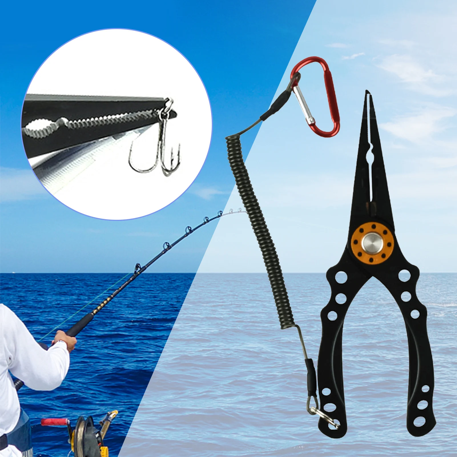 

Aluminum Alloy Fishing Pliers Stainless Steel Hook Remover Pliers Multifunctional Wire Cutter Outdoor Fishing Tools