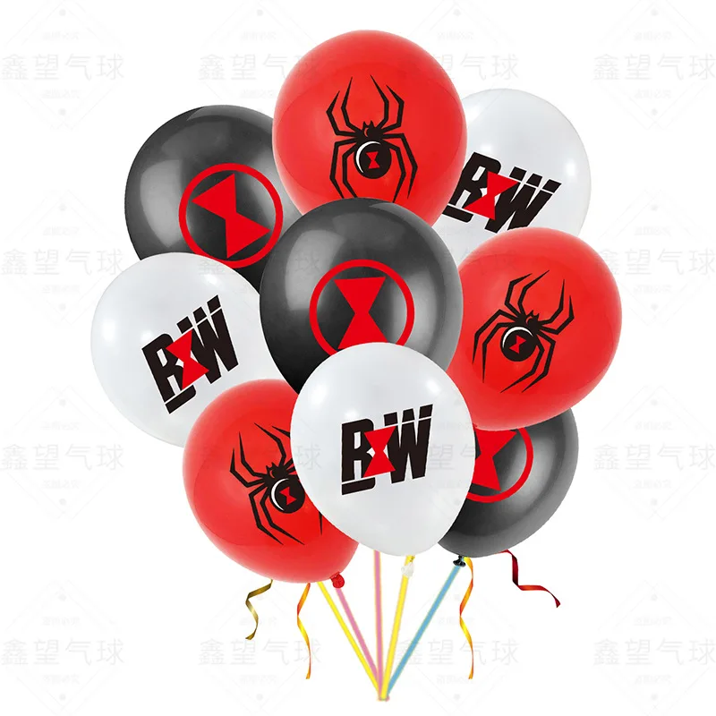 

10/20Pcs The Avengers Marvel Super Hero Black Widow Theme Cartoon Baby Birthday Party Decoration 12inch Latex Balloon Set