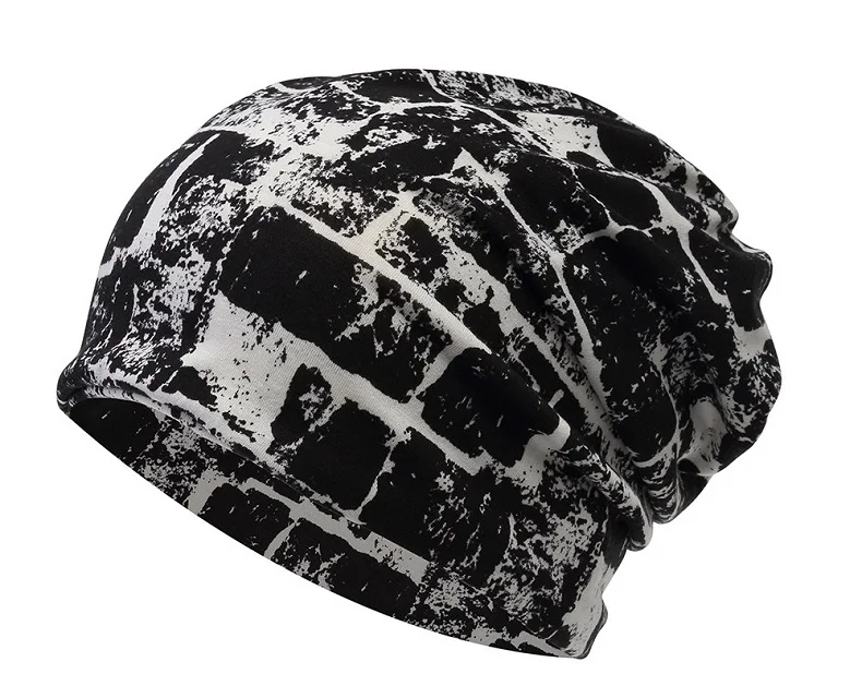 CAMOLAND Осенняя мужская повседневная шапка бини модная печатная Snap Slouch Skullies Bonnet легкая тонкая шапка для женщин