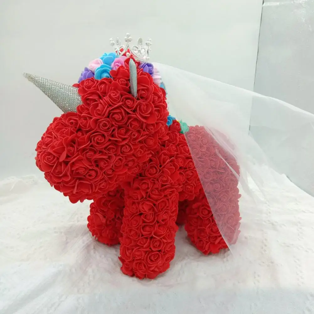 

25 см розы единороги подарок на день Святого Валентина мыло пенопластовый цветок искусственный цветок розы единороги с короной День Святого...