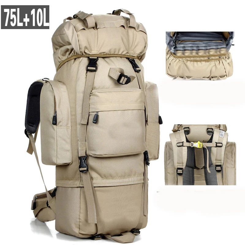 85L Large Capacity Outdoor Mountaineering Bag Tactical Hiking Tactical Military Bag Sports Backpack Camping Tents Bag