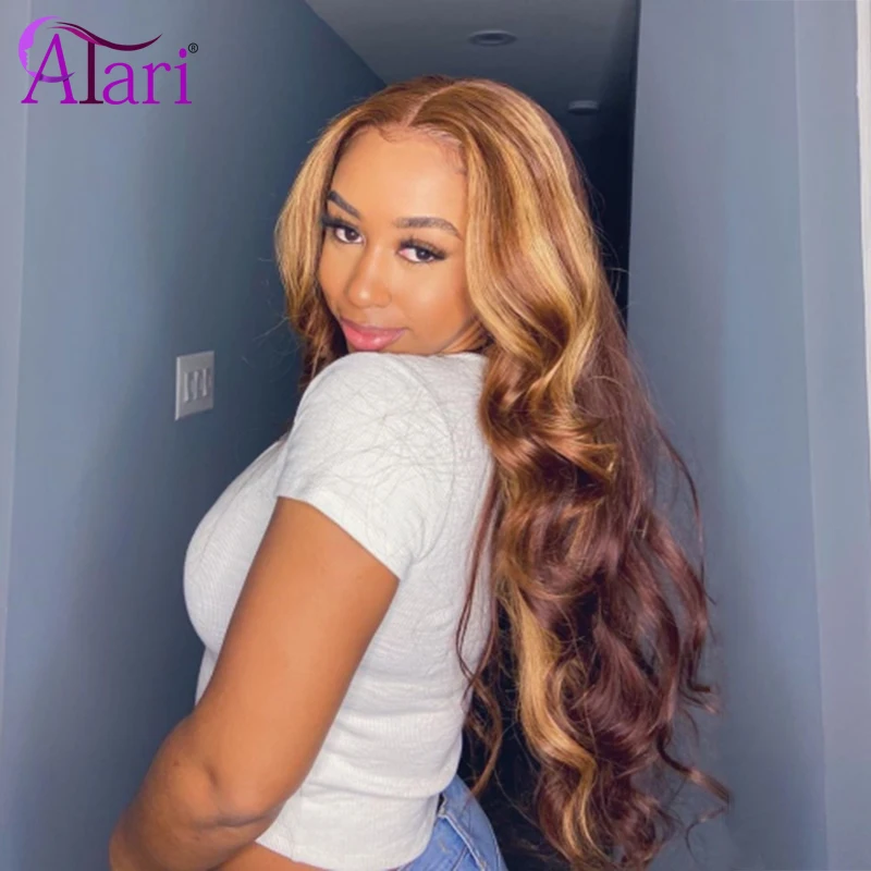 30 дюймов объемная волна Синтетические волосы на кружеве парик Мёд Цвет 1B 27