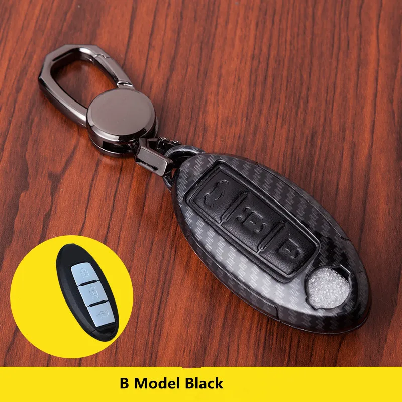 Кожаный чехол для ключа из углеродного волокна Nissan Versa Maxima Altima Rogue Armada Sentra Murano Infiniti