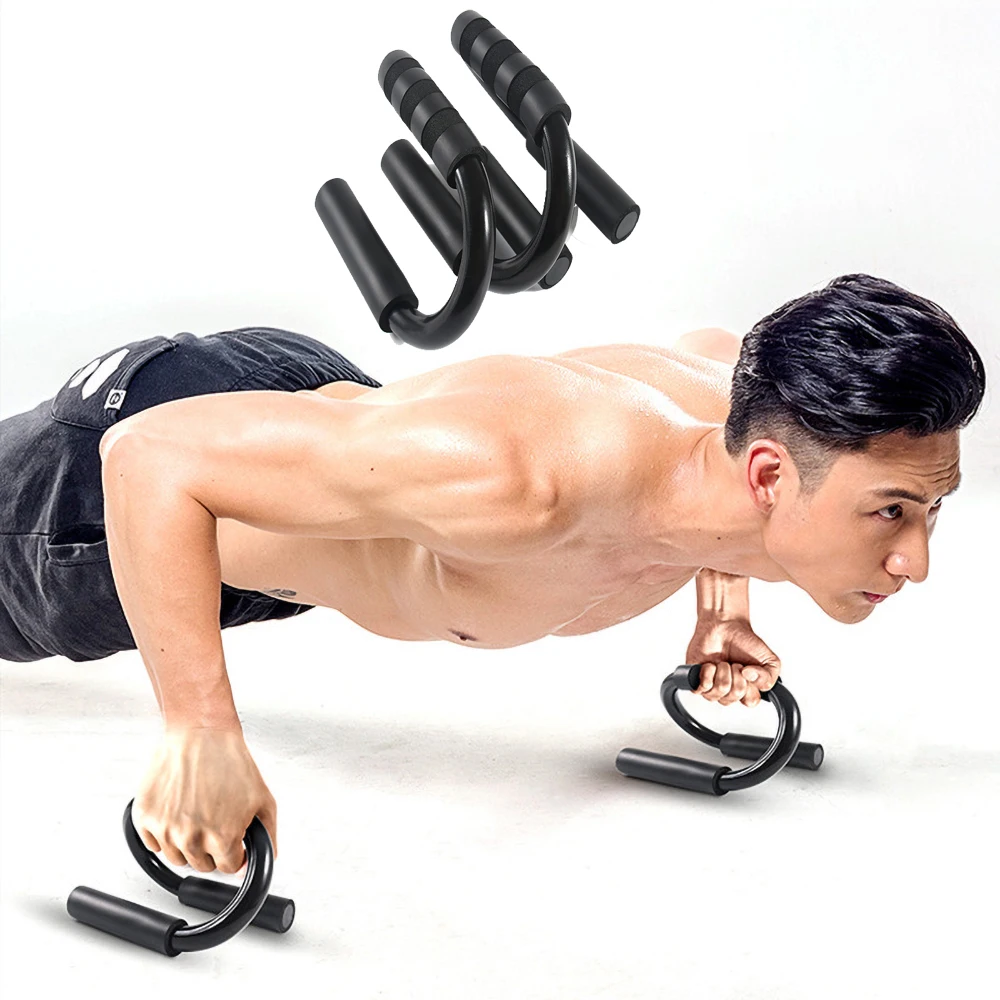 

S Shape Push Up Stand Aluminium Bars Tool Voor Fitness Borst Apparatuur Fitness People Must Choose Portable Exercise Training
