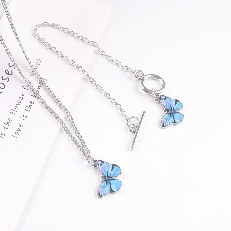 

Simple Butterfly Necklace Exquisite Lady Clavicle Pendant Korean Fashion Cute Butterfly Pendant Necklace