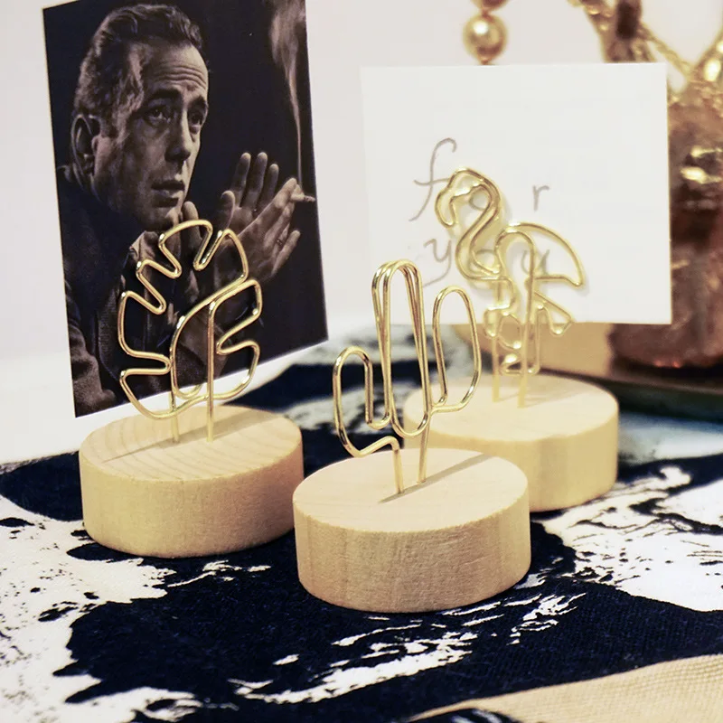 Креативные Круглые/квадратные деревянные фото клип заметки рамка имя карты