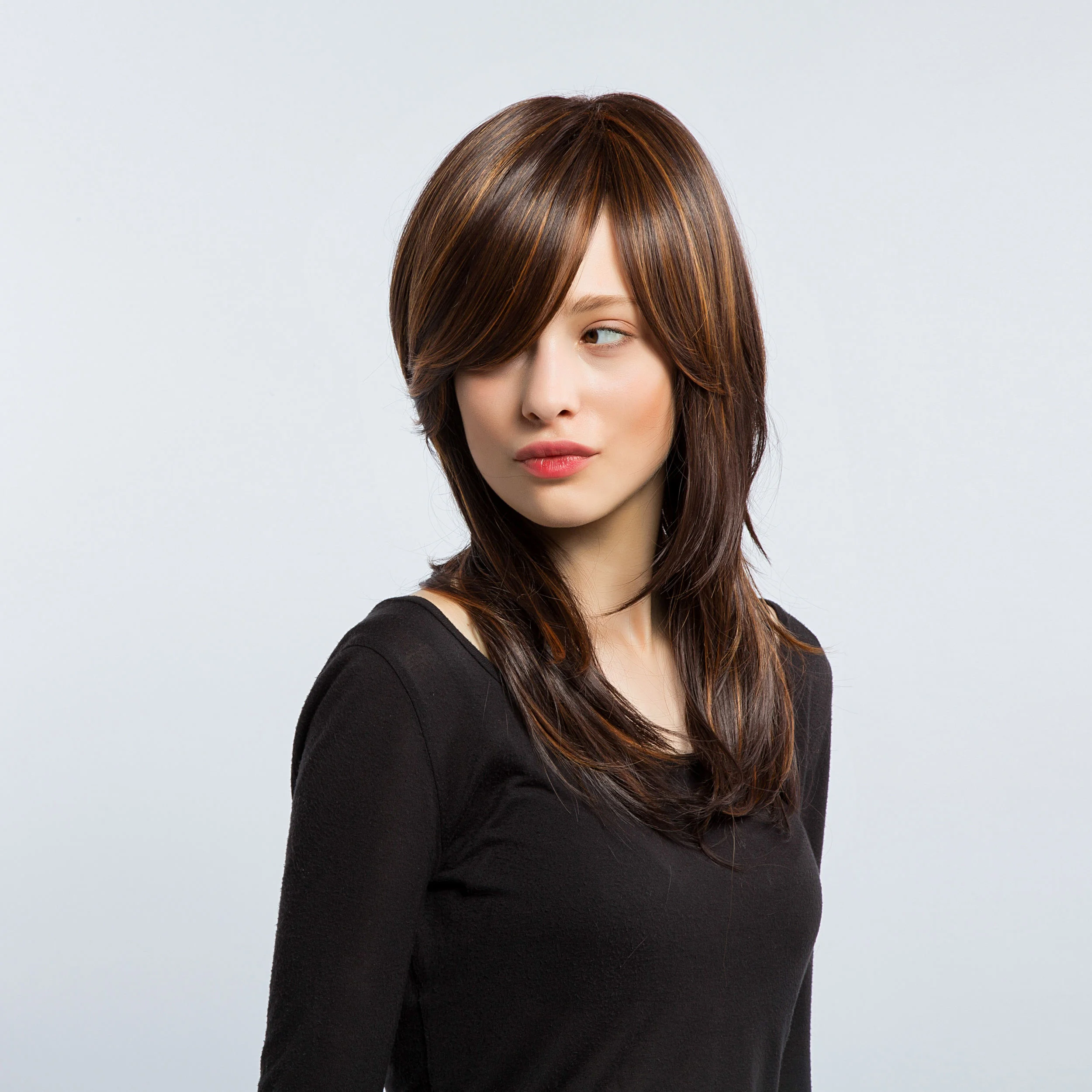 Длинные волнистые парики из коричневых волос для женщин термостойкие