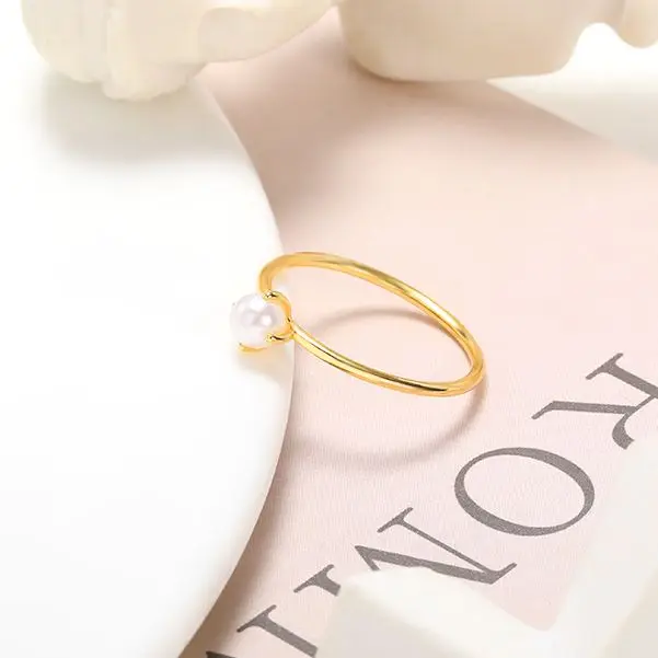

Boho Gold Silver Color Pearl Rings For Women Fashion Geometric Tiny Metal Ring Joint Finger Rings Charm Aesthetics Jewelry Gift