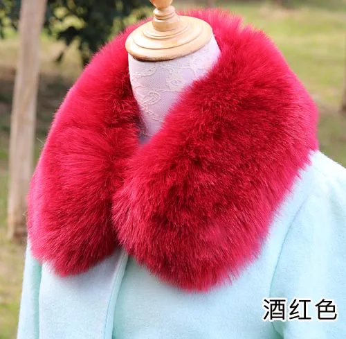 13 Qearlstar Women Scarf New Faux Fur Collar 55cm Women Children Jackets Coat Hood Fur Decor Shawl Soft Warm Luxury Scarves ZKG15 - Цвет: 13
