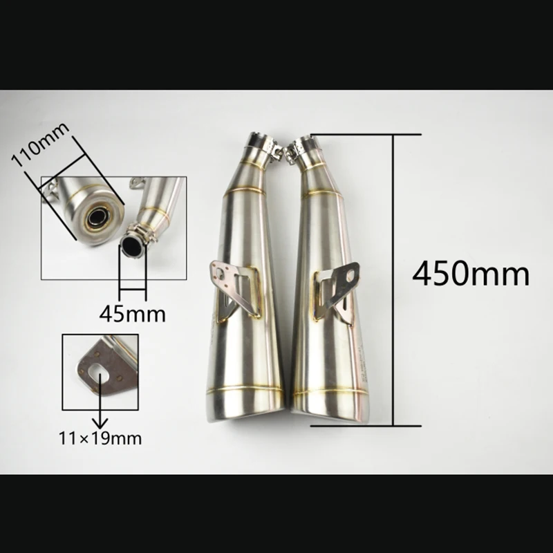 

e13 Mark Universal Motorcycle Exhaust Muffler Pipe Link Pipe 304 stainless steel Slip on Escape Add Power at least 25%