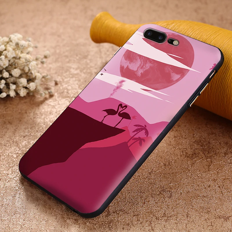 Case For iPhone 6 6S plus Luxury Black 5 5S SE 7 8 Plus X XS Max XR Cover Retro flamingo tropical | Мобильные телефоны и