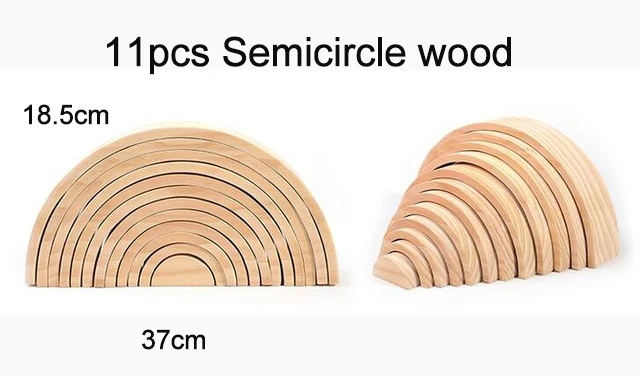 12-Wood Детские игрушки, большой размер, Радужный штабелер, деревянные игрушки для детей, креативные радужные строительные блоки, Монтессори, обучающая игрушка для детей - Цвет: 12-Wood