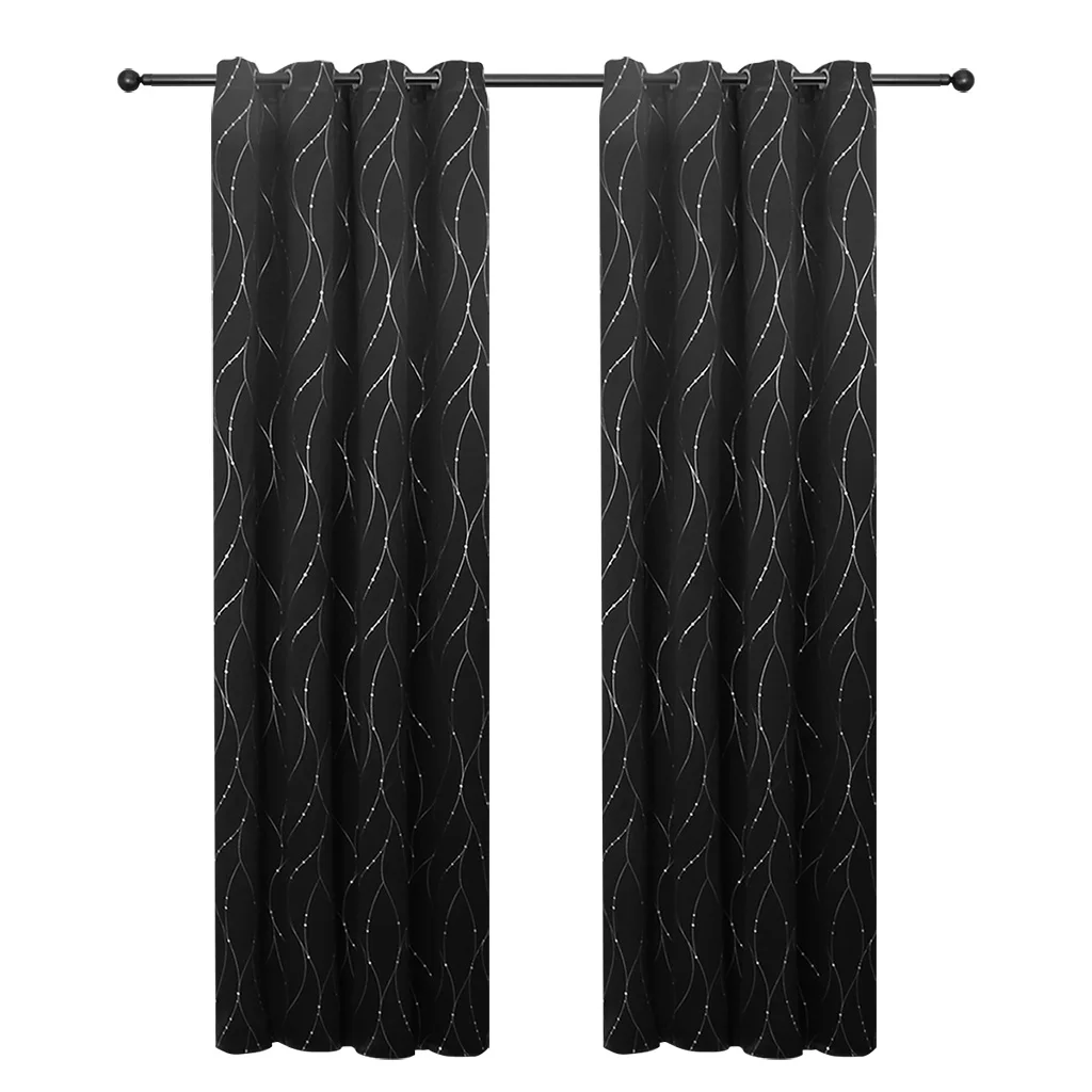 

Blackout Window Curtain For Living Room Bedroom Modern Simple Soft 3 Layers Black Thermal Insulated Draps Tube Curtains Decor