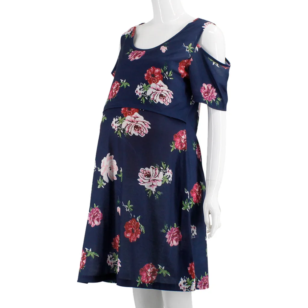 

Women Pregnant Maternity Dress Nursing Solid Breastfeeding Clothing For Casual Summer Mothers Clothes Maternity Dress #43