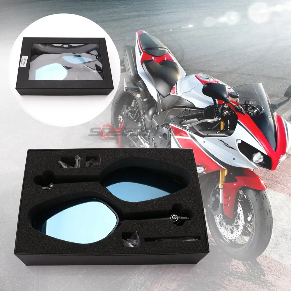 Черный CNC Универсальный светодиодный фонарь для мотоцикла зеркало с поворотным