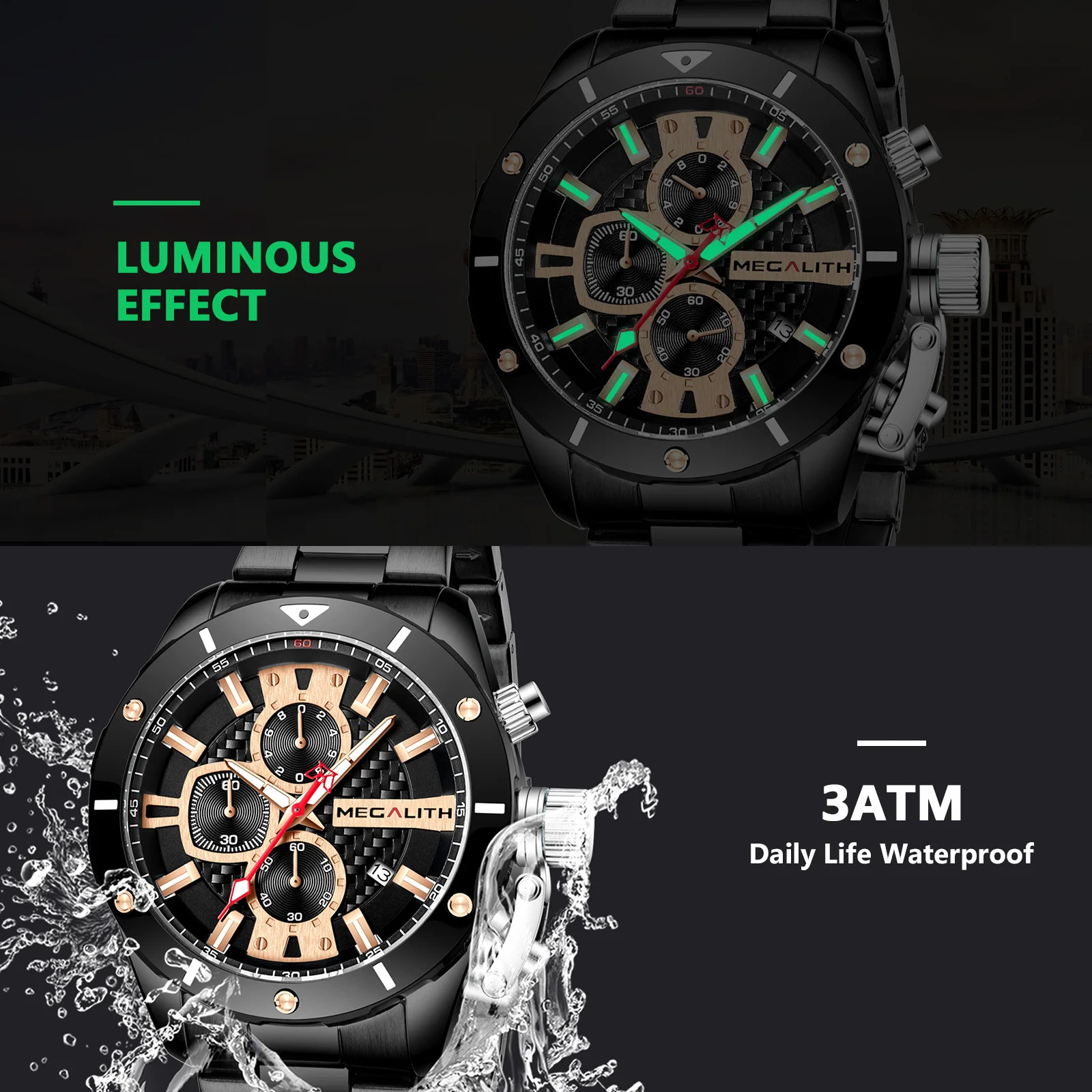 Оптовая продажа цена мегалитическая Мужские часы от люксового бренда спортивные