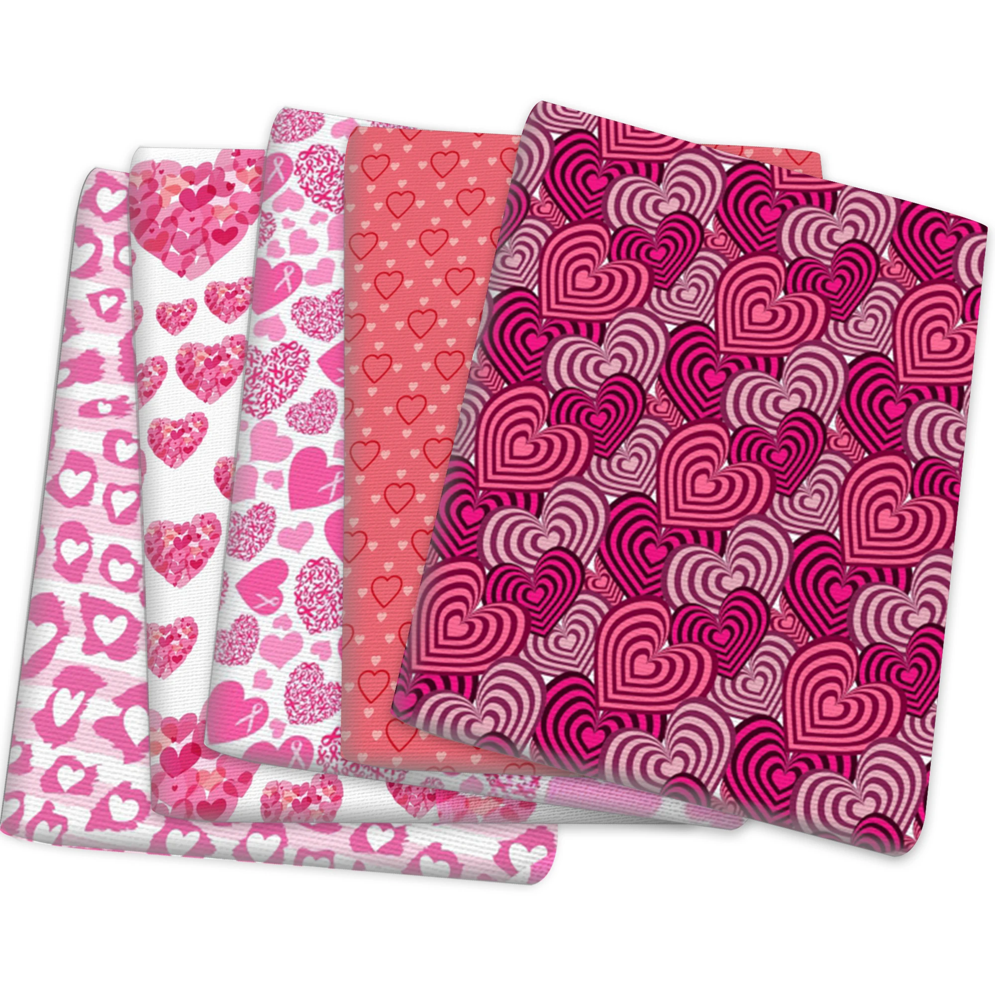 Розовое сердце день Святого Валентина полиэстер хлопок шитье Рукоделие материал