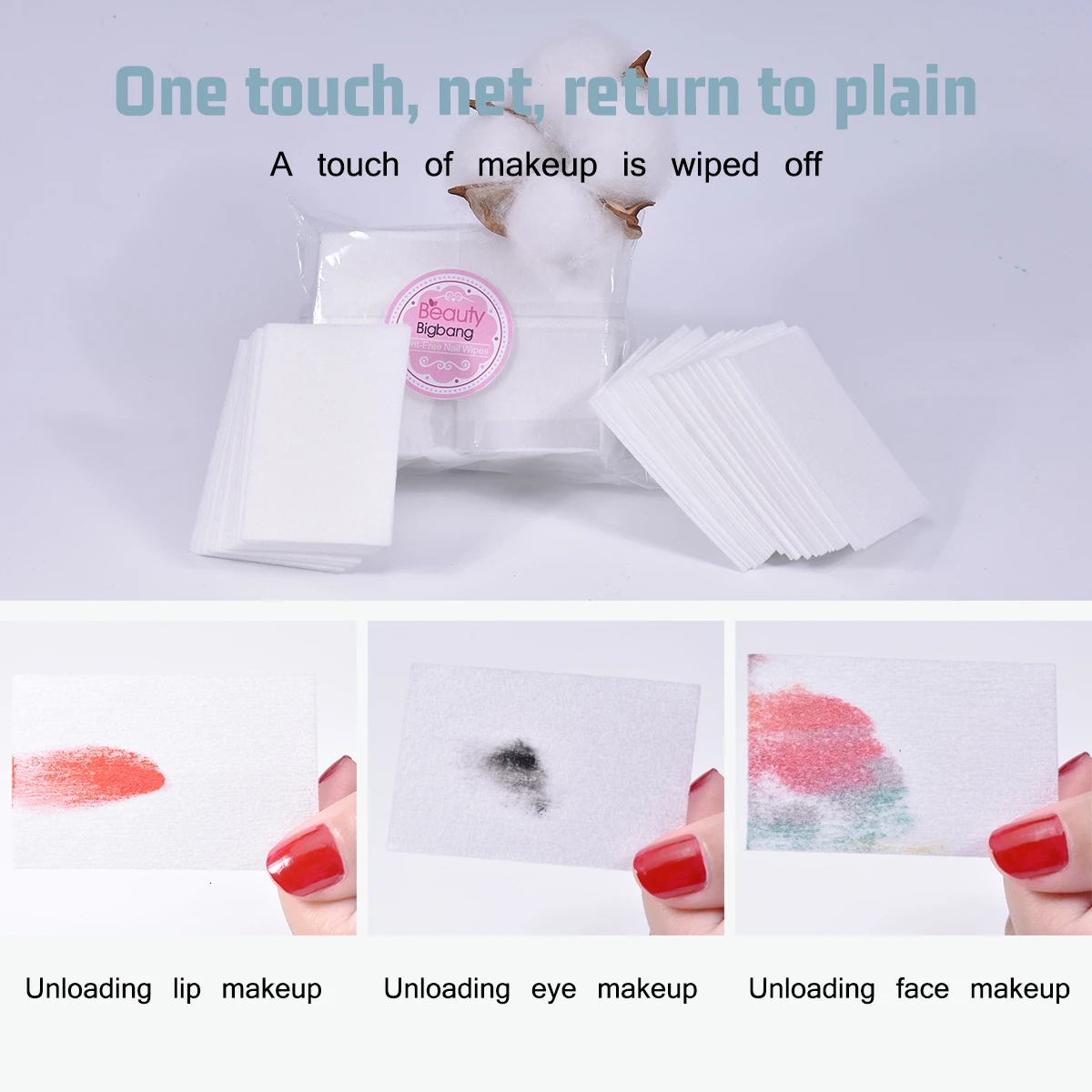 Beautybigbang 100 шт/партия хлопок Гель-лак для ногтей для удаления обертывания салфетки для ногтей Ванна Маникюр волшебный инструмент для ногтей жидкость для снятия геля