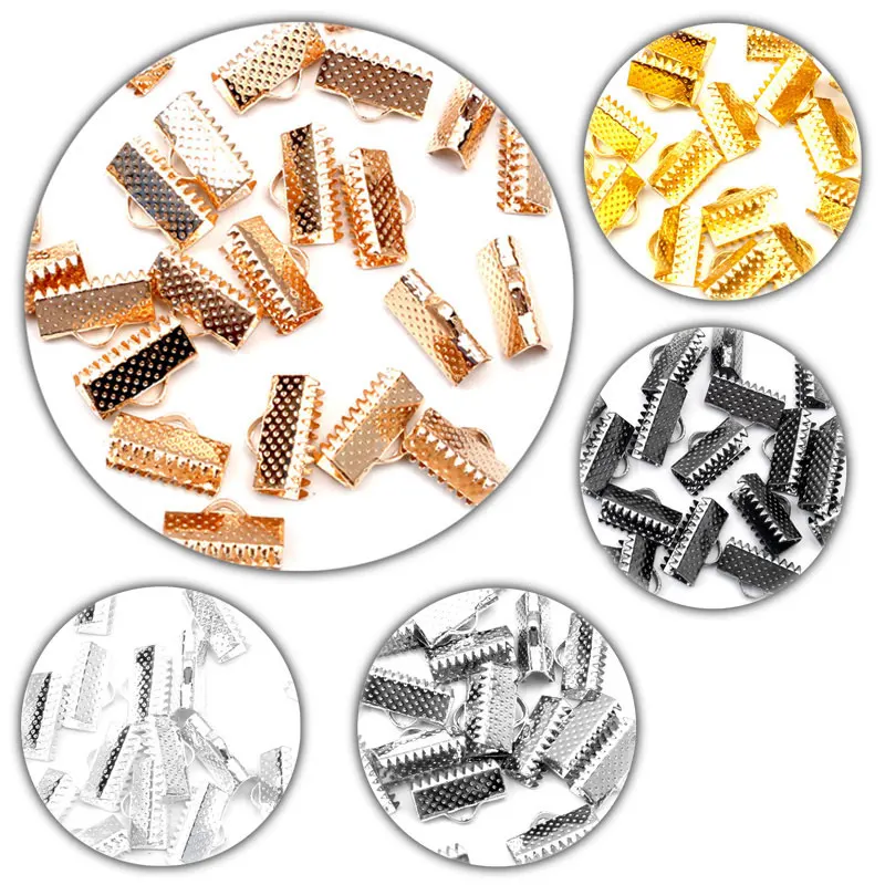 Текстурированные Наконечники для ювелирных изделий 100 шт. 8x13 мм Обжимные бусины