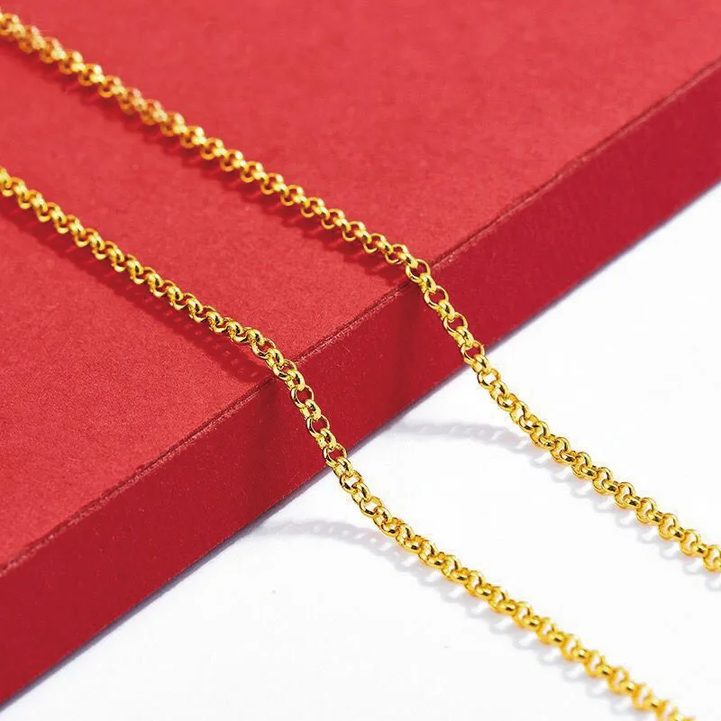 Ожерелье цепочка XP Jewelry (45 см х 2 мм) для женщин цвет 24 каратного чистого золота