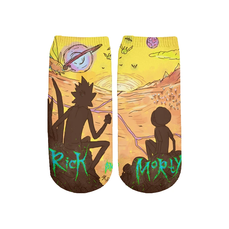 Новейшие Rick and Morty 3D печатных мультфильм милые короткие носки для мужчин женщин harajuku корейские носки RS-005 - Цвет: 29