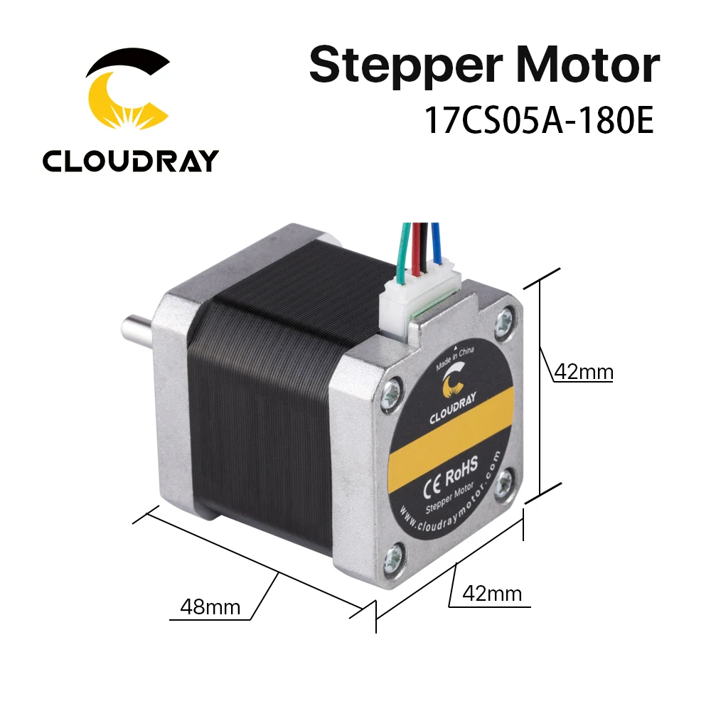 Шаговый двигатель Cloudray Nema 17 48 мм 52 Н см 1 8 А 2 фазы с DuPont 4-lead для 3D-принтера