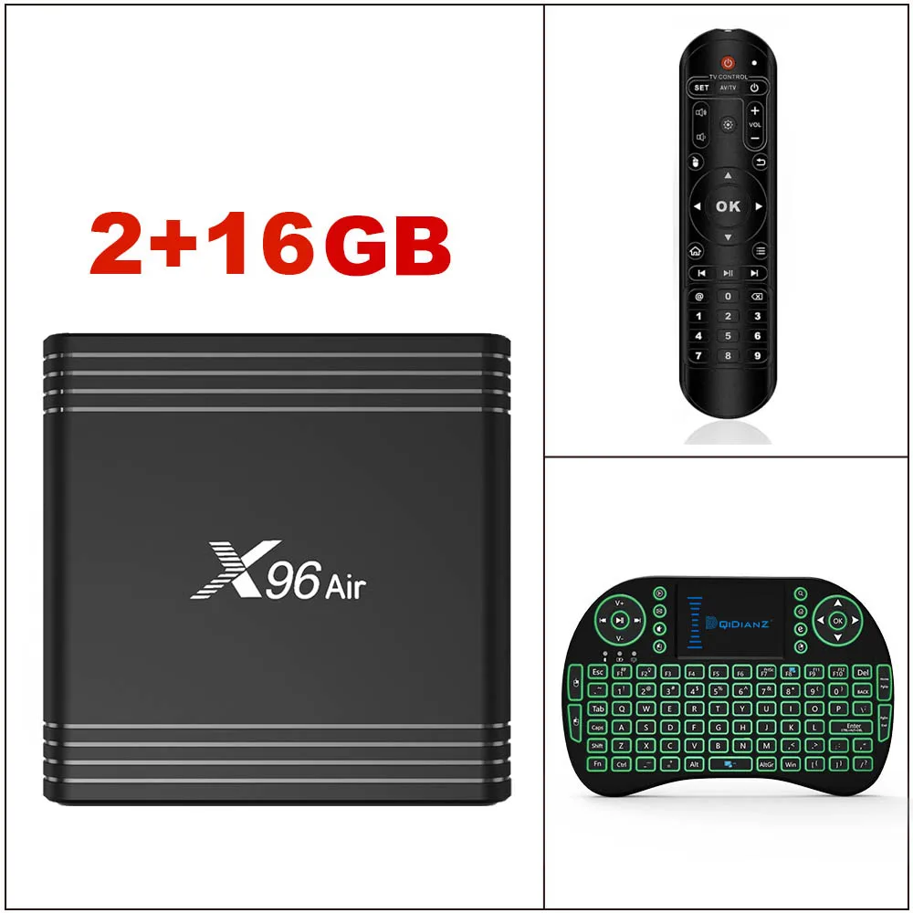2G16G add I8 ТВ-приставка X96 Air Amlogic S905X3 Android 9,0 4 Гб 64 Гб wifi 4K 8K 24 кадров в секунду ТВ-приставка x96Air PK X96 mini hk1max H96MAX - Цвет: 2G16G add I8