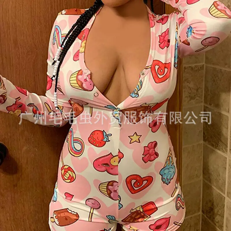 

Printed slim slim sexy bodysuit