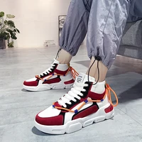 mens winter new high top cotton shoes plus velvet warm all match board shoes male students trend cold proof running sneakers