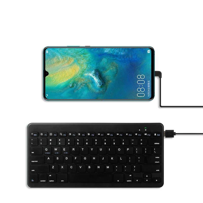 

Wried Keyboard For Huawei P10 plus Honor 20 Pro 10i 10 lite 8a 8X 9x pro Phone Ultra Slim Mini Wired Keyboard With Stand Case