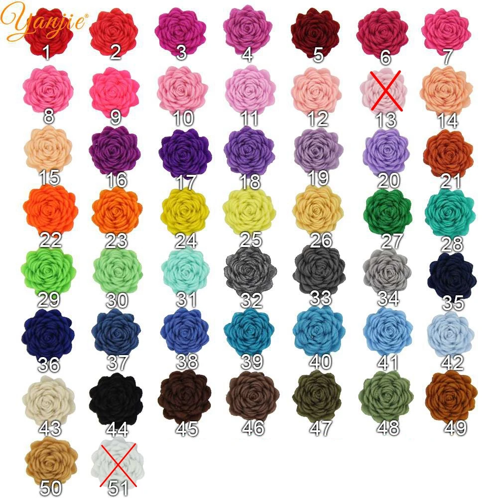 30 шт./лот 1 &quotМини шерстяного фетра с цветочным узором для девочек 2021 на день