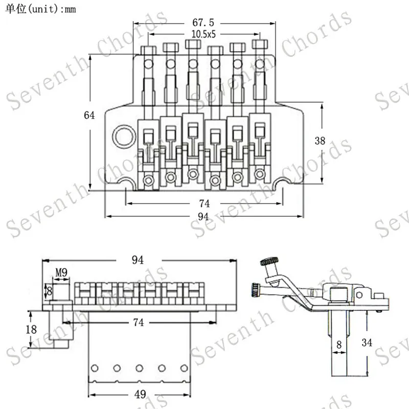 Набор электрогитары с тремоло-мост двойная блокировка сицием хром Черное золото