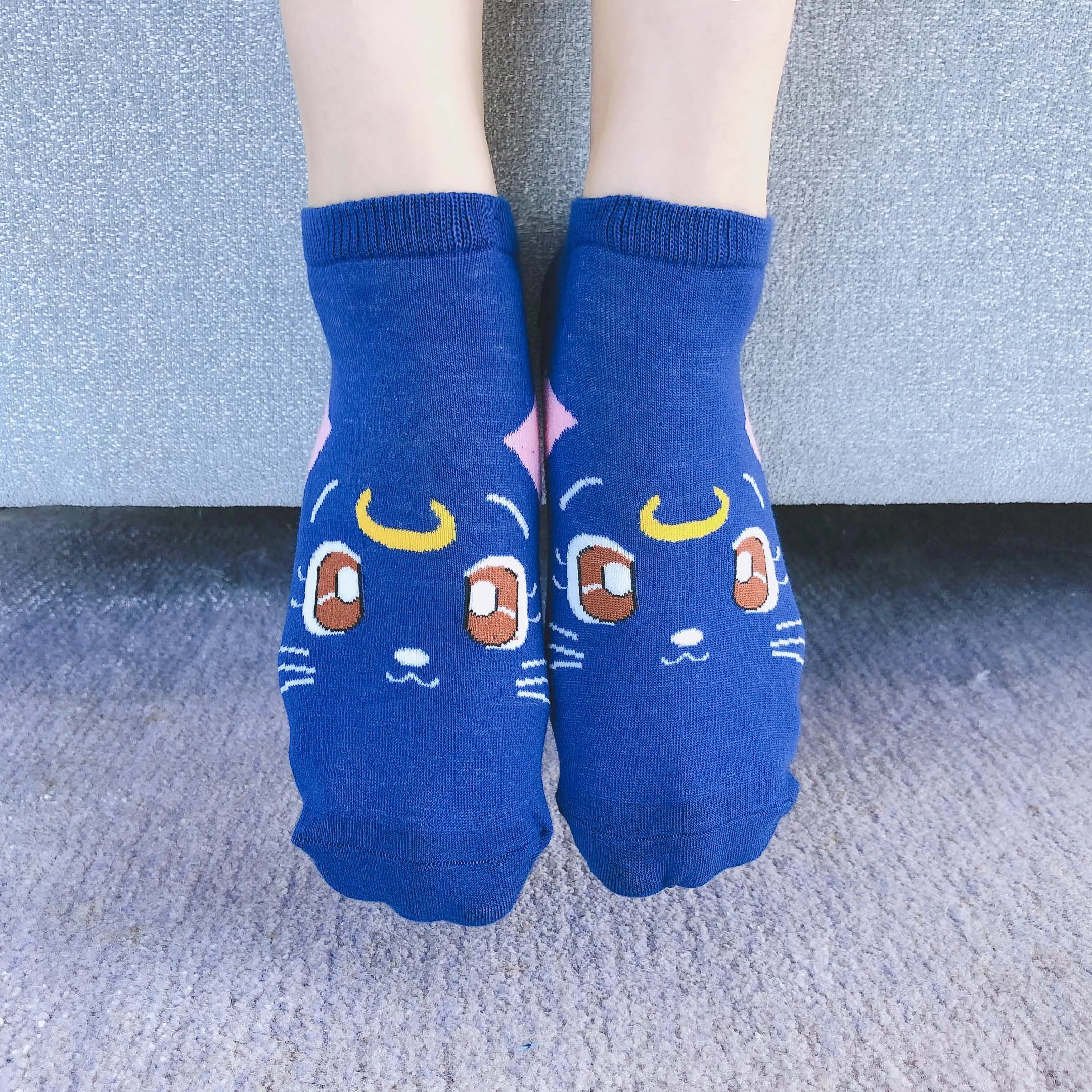 

5 pairs women the new arrival Sailor Moon Cartoon cotton sweet Creativity cute happy funny Japanese Kawaii short socks
