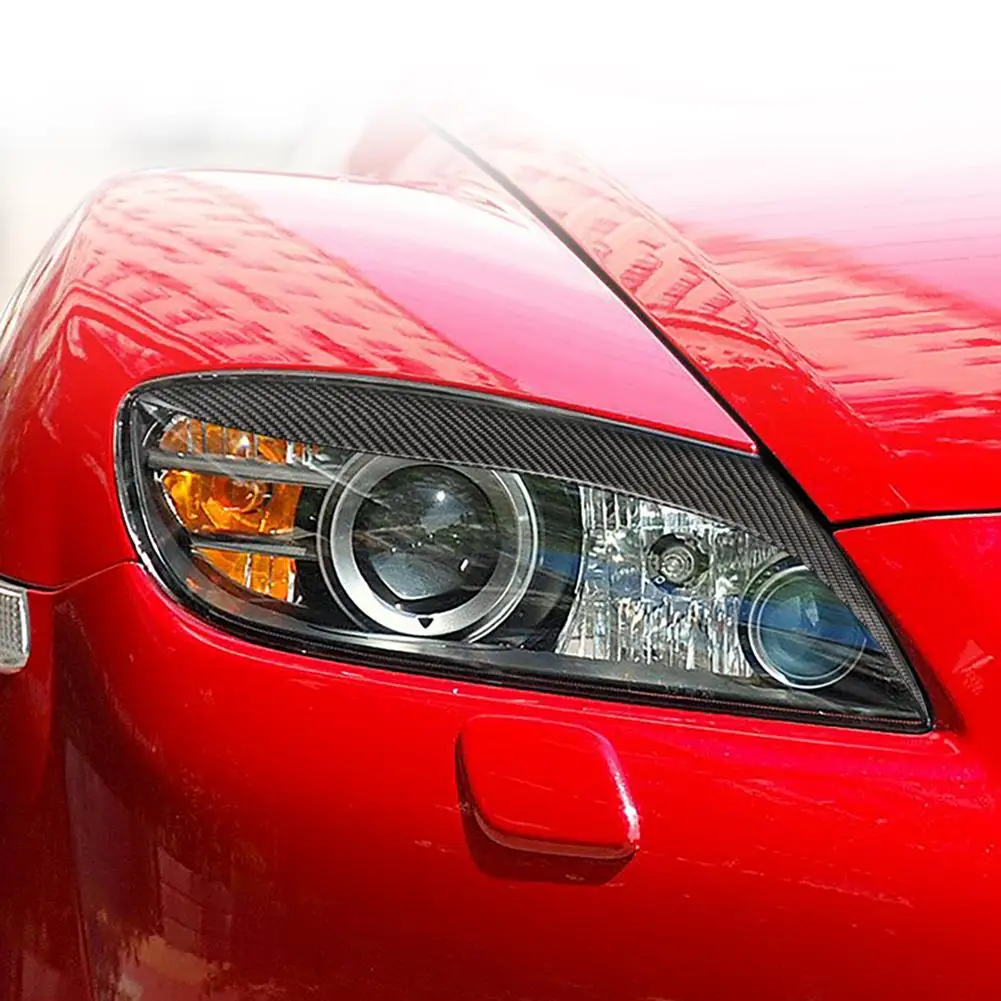 

1 Pair Lamp Eyebrow Durable and Practical Personality for Mazda RX-8 RX8 2004-2008 Carbon Fiber Headlight Eyebrows Eyelids