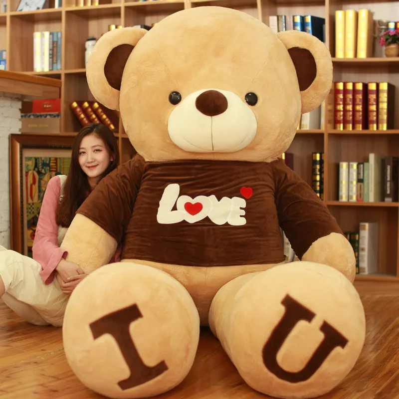 

80/100cm Big I LOVE YOU Teddy Bear Plush Toy Lovely Huge Stuffed Soft Bear Doll Lover Bear Kids Toy Birthday Gift For Girlfriend