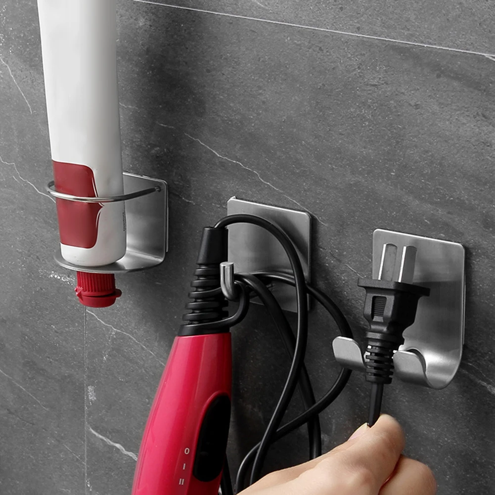 Soporte de Cuchilla para Ducha para Hombre, 1 Unidad, Estante que sirve de Colgador de Pared de Ba&ntilde;o de Acero Inoxidable para Colgar la Maquinilla de Afeitar, Gancho Adhesivo de Almacenamiento-2