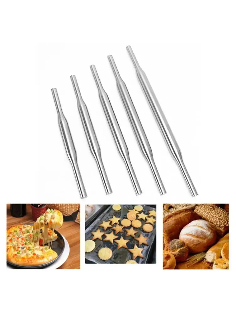 

French Metal Baking Rolling Pin Stainless Steel With Handle Design Best for Fondant ,Italian Bread Pizza Crust Cookie