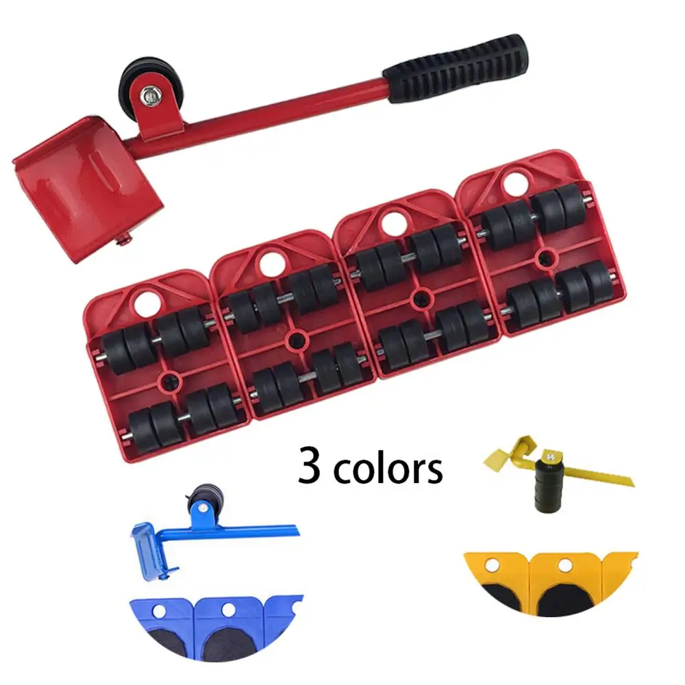 5Pcs Furniture Lifter Sliders Kit Profession Heavy Roller Move Tool Set Wheel Bar Mover Device Max Up for 100Kg/220Lbs | Мебель