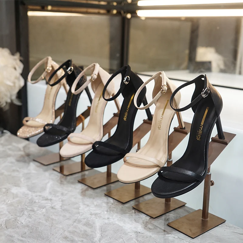 Сандалии на высоком каблуке 10 см модные кожаные босоножки в европейском и